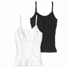 Skinnygirl Seamless Shaping Reversible Cami Tops Layering Camisoles - Set of 2 