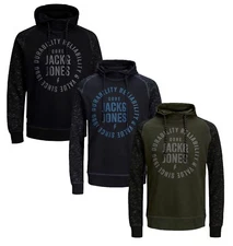 JACK & JONES Core Marko Mens Sporty Overhead Gym Hoodie Hooded Sweatshirt Top