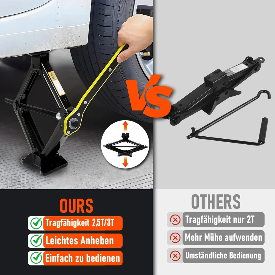 Jack Lift 2500kg 3000kg Scissor Jack Car Auto Jack for Passenger Car/SUV/MPV - Image 2 of 4