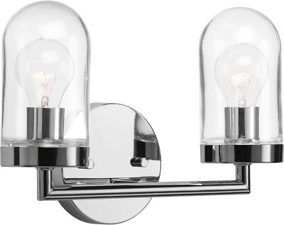 Progress Lighting Signal Collection 2-Light Clear Glass Coastal Bath Vanity