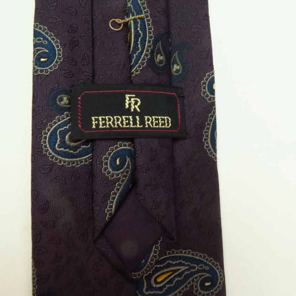 Corbata de cuello Ferrell Reed para hombre púrpura malva texturizada cachemira 58"x3,75" azul Foto 3 de 4