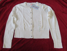 NWT Cat  Jack Girl's Size M 7/8 White/Ivory Cardigan Sweater w/Sparkle Button