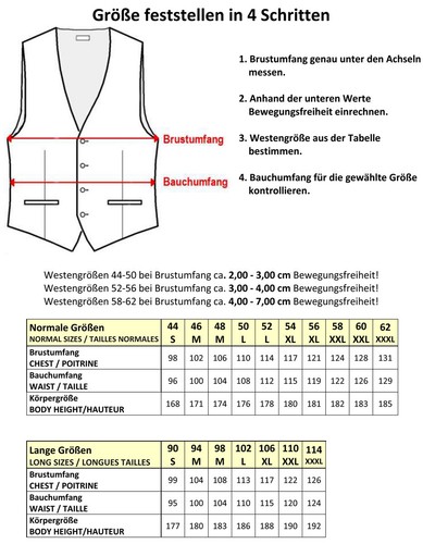 Hochzeitsweste mit Plastron, Einstecktuch, Alternativ Plastron Nr.17.4 Gr.44-114 - Picture 2 of 5