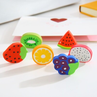 Mini Obst Gummi Bleistift Radierer niedlich Neuheit Schreibwaren Kinder Party Tasche Geschenk