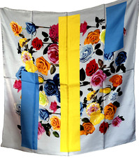 Bufanda 14momme 35"x35" estampado rosa pura sarga morera seda 88x88cm 4-125
