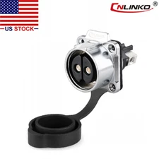CNLINKO 2 Pin 50A Power Connector Female Socket Panel Mount Waterproof IP67