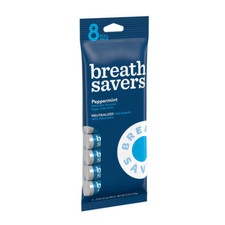 Breath Savers Peppermint Sugar Free Breath Mints Rolls 0.75 Oz 8 Count