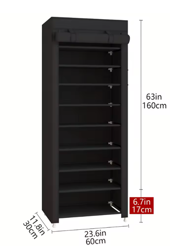 SHOE RACK 10 LAYER 9 SHELF SHOES STANDING CABINET STORAGE ORGANIZER DUSTPROOF 🔥 - Picture 3 of 5