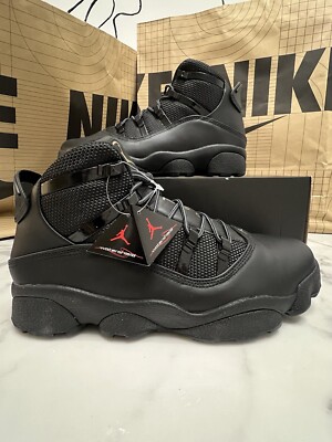 Men's 10.5 - Nike Air Jordan 6 Rings Winterized Triple Black Boots FV3826-202