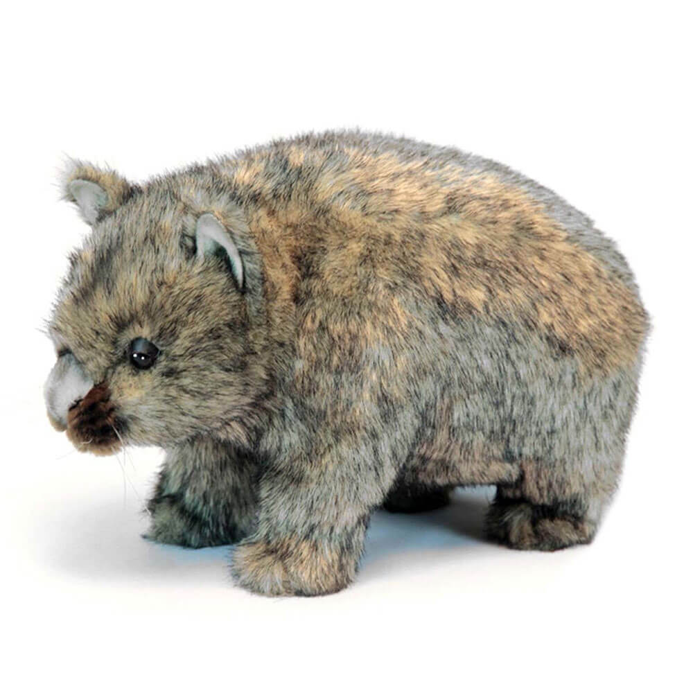 Giocattolo di peluche realistico fatto a mano Hansa piccolo posabile Wombat da 2