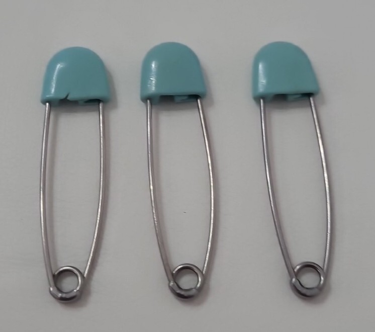 Vintag Baby Diaper Pins, Lot Of 6 Plastic Pink Clasps, Safety Pins