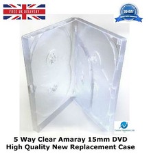 10 x 5 Way Clear Amaray 15mm DVD Spine HIGH QUALITY NEW REPLACEMENT CASE