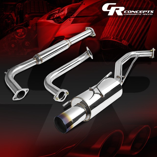 4" MUFFLER BURNT TIP CATBACK RACING EXHAUST SYSTEM FOR 0003 NISSAN
