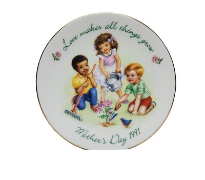 Vtg Avon Fine Collectibles Love Makes All Things Grow 5'' Mother's Day 1991 Plate