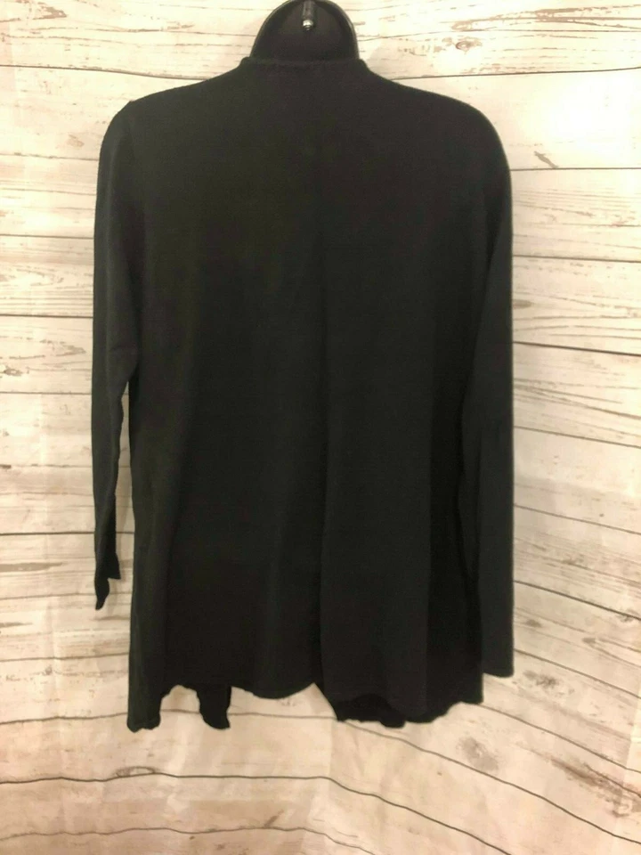 Cárdigan para mujer Naf Naf frente abierto con volantes negro mezcla de viscosa talla L grande  Foto 2 de 4