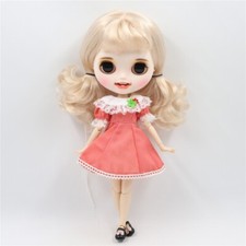 12" Blonde hair Custom Sculpted Huya Blythe doll nude from Factory Joint Body