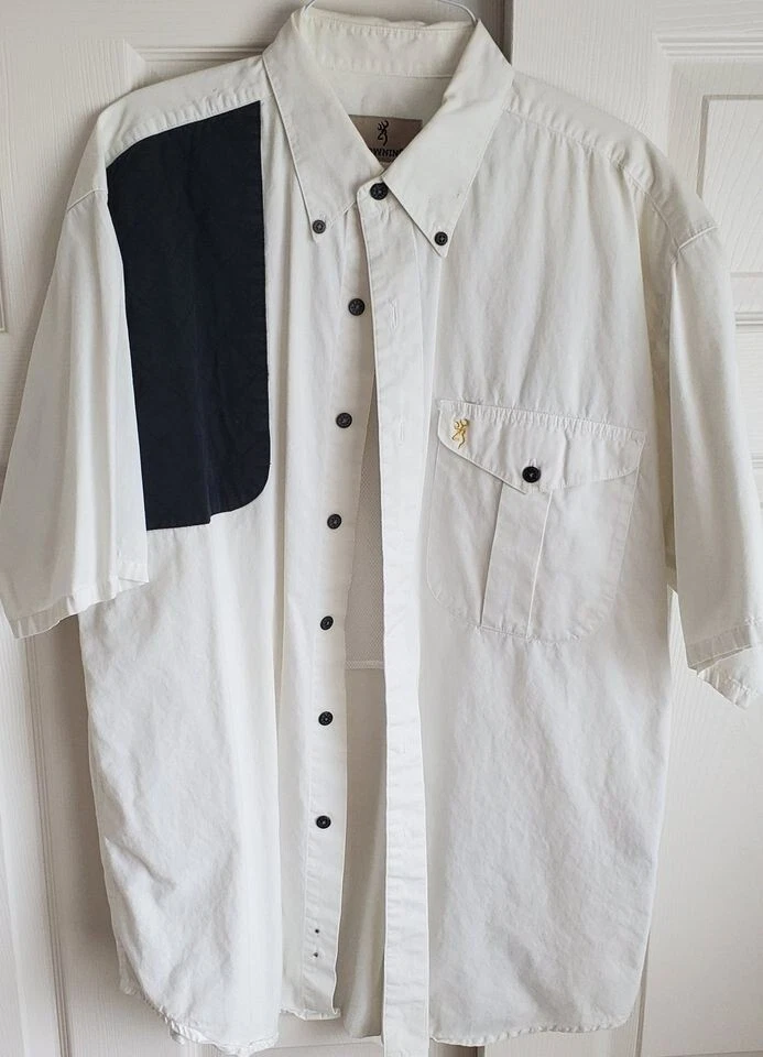Browning White Men's Short Sleeve Shooting Shirt w/ Corp Logo NEW! Size L - Image 3 of 4