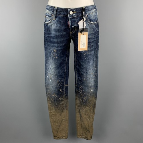 DSQUARED2 Size 2 Blue Cotton Paint 