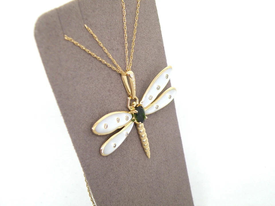 Auténtico Colgante Libélula Kabana Oro Amarillo 14k, Madreperla, Turmalina Foto 4 de 4