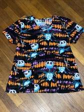 Nightmare Before Christmas Scrubs Top M Disney Halloween