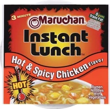 12 Count Maruchan Instant Lunch Hot & Spicy Chicken Ramen Noodle Soup Microwave