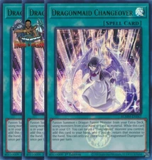 Yugioh! 3x Dragonmaid Changeover BLMM-EN067 Emblazoned Ultra Rare 1st Ed NM