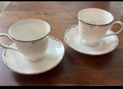 LENOX CORONET PLATINUM Tea Sup & Saucer Bone China NEW NEVER USED made in USA