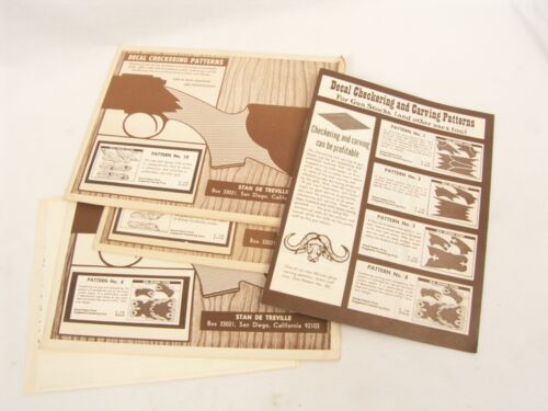 1960's Stan De Treville Shotgun Decal Checkering Pattern Lot of 3-#'s 4, 19, 24 - Picture 1 of 7