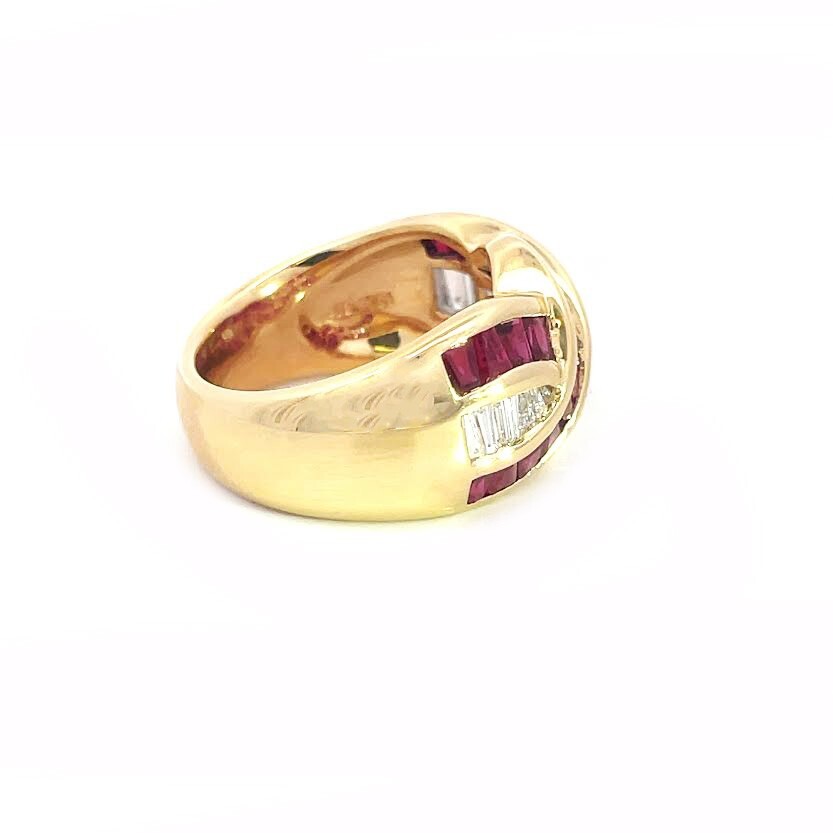 Kurt Wayne Ruby Gold Ring Diamond 18k Yellow 3.25… - image 6