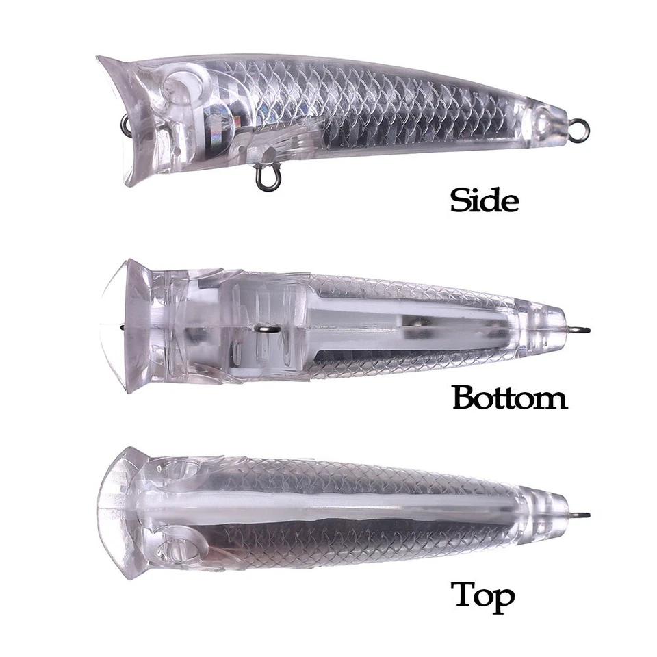 Modelo de señuelo de pesca en blanco cebo holográfico Topwater sin pintar 20 piezas 7,5 cm 9,5 g Foto 3 de 4