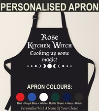 PERSONALISED KITCHEN WITCH APRON WITH POCKETS – UNISEX PAGAN BOHO