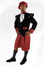 Kostüm SCHOTTE Kilt Braveheart HIGHLANDER Herren Rock Scots Rob Roy Plaid Gr. 48