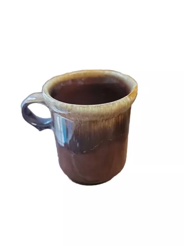 Vintage McCoy USA #1412 Brown Drip Glaze Coffee Mug Cup 8 oz
