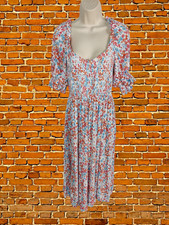 JD WILLIAMS UK 10 MULTI FLORAL PRINT ON/OFF SHOULDER CASUAL SUMMER BOHO DRESS