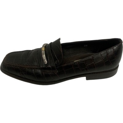 Brighton Men\'s Brown Crocodile Embossed Loafers with Silver Detail Brighton | Shoes | Brighton Brown Woven Leather Loafers  main image 2