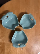 3 Vintage Hoenig Pottery Of California Turquoise  Apple Shaped  Cottage Core