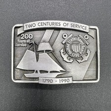 USCG Metal Belt Buckle Two Centuries Of Service 1790-1990 Limited Edition 130