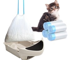 80 Pack Cat Litter Bags with Drawstring, Compatible with Litter-Rob... Fast Ship