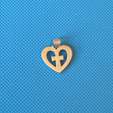 James Avery Heart Cross Pendant Retired RARE flat Design