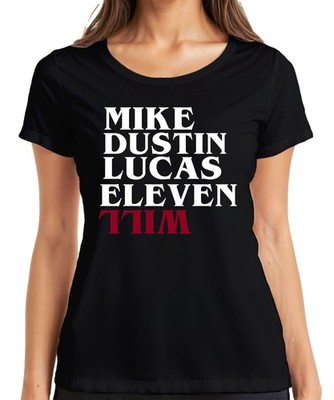 Eleven Mike Dustin Lucas Tim Series Fan Gift Retro Womens T-Shirt