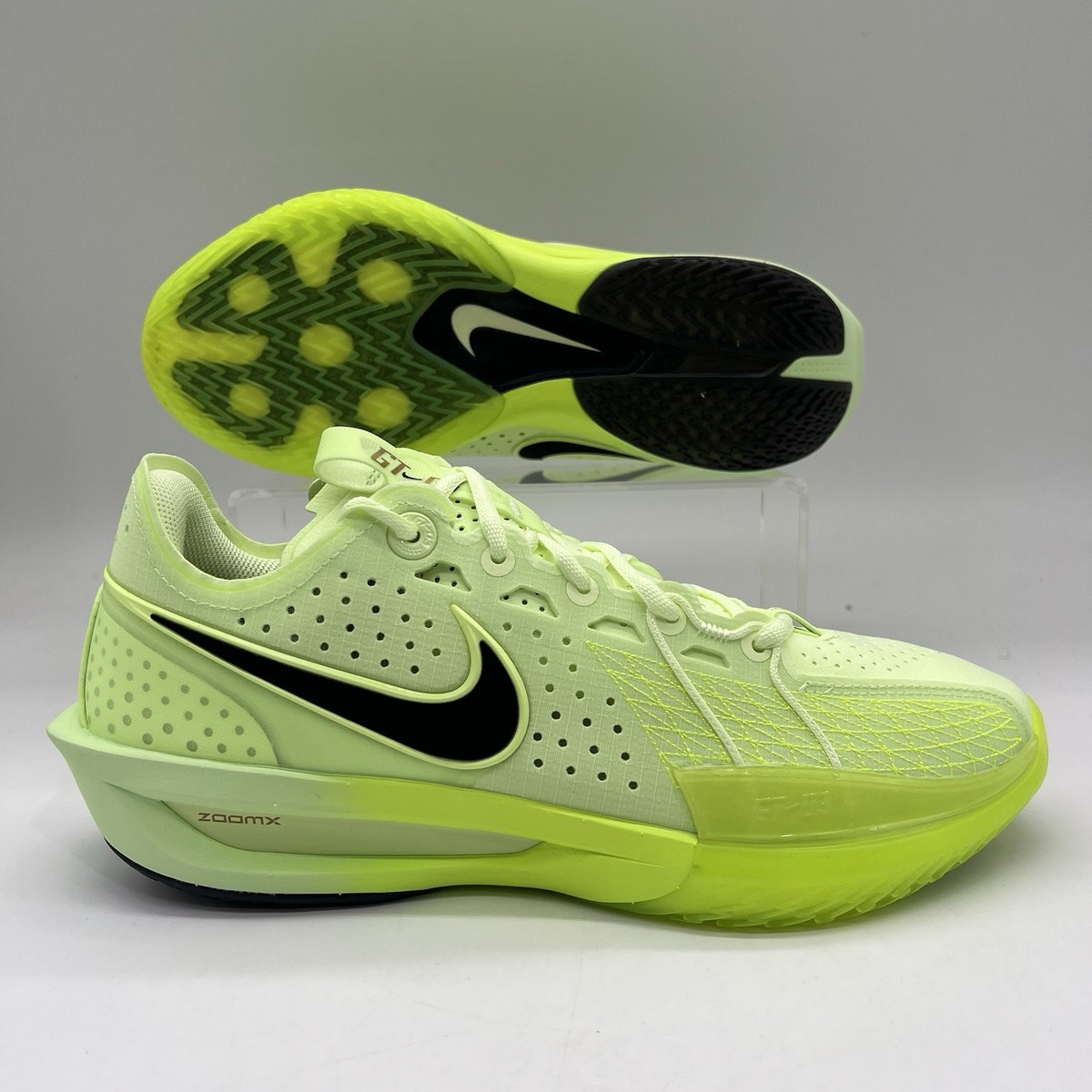 Mens Sz 9.5 Nike Air Zoom GT Cut 3 Barely Volt Yellow Shoes DV2913