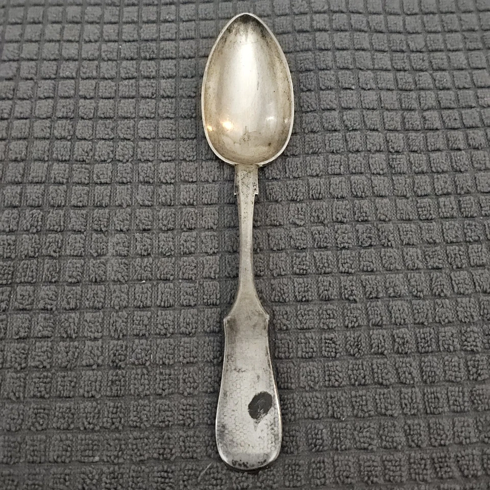 1 антикварная русская серебряная 84 большая сервировочная суповая ложка 1800-х годов 8,75 дюйма - Изображение 2 из 4