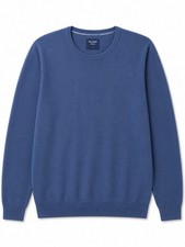 Olymp Casual Merino Rundhals Ausschnitt Pullover Farbe: Stahl Blau Größe L | NEU