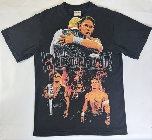 WrestleMania 2015 Cody Rhodes John Cena The Rock Graphic Tee Double Sided Size S