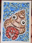 ACEO - Original Acrylic Illustration 2.5x3.5| "Hermit Crab" by Niamh Reilly — photo 1