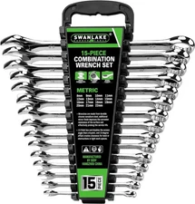 Metric combination wrench hand tool set