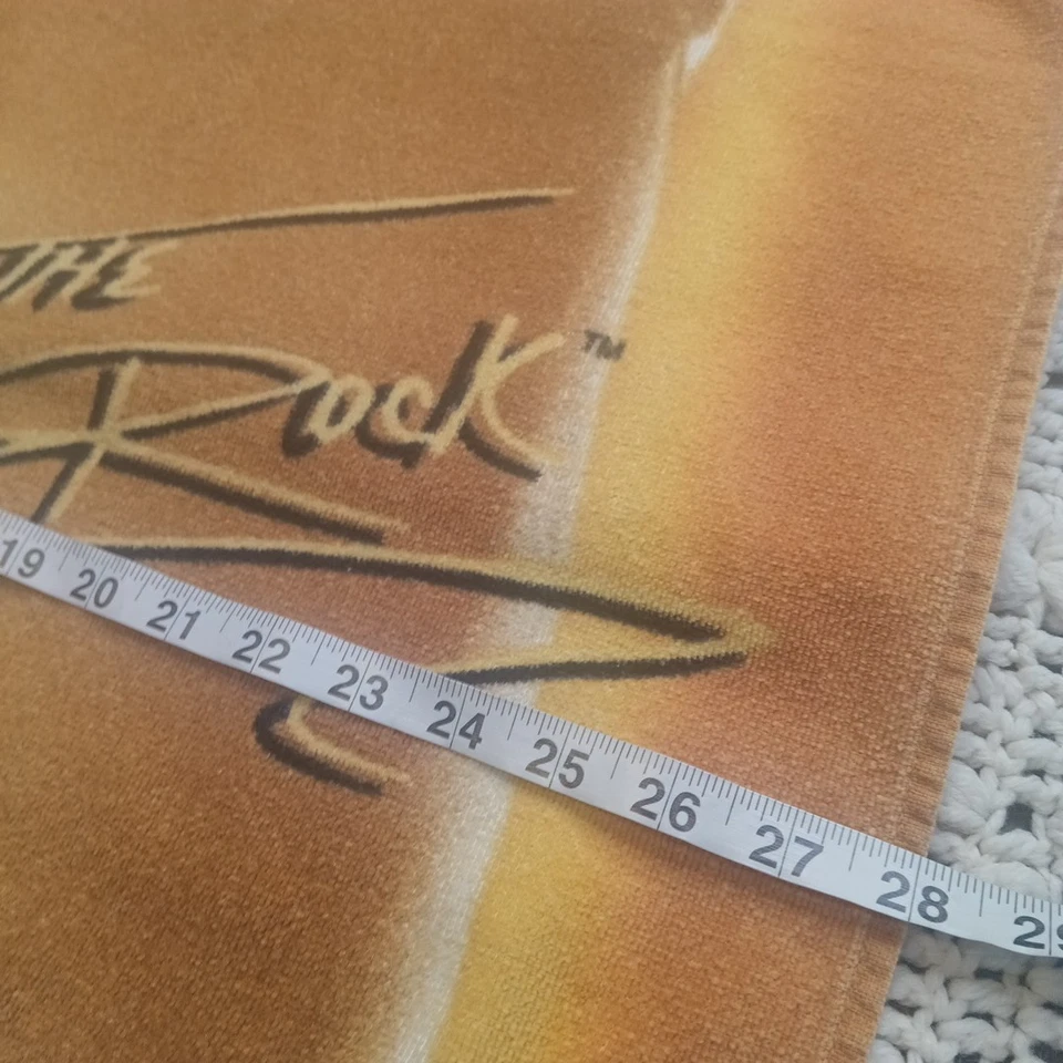 Vtg 2001 WWF The Rock The Great One Beach Towel Dwayne Johnson WWE 54 x 28 - Image 3 of 4