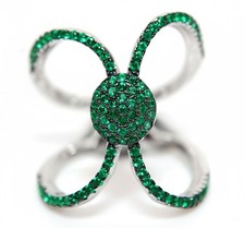 1CT Treated Emerald 925 Solid Genuine Sterling Silver Ring Jewelry Sz 8 MK6-3