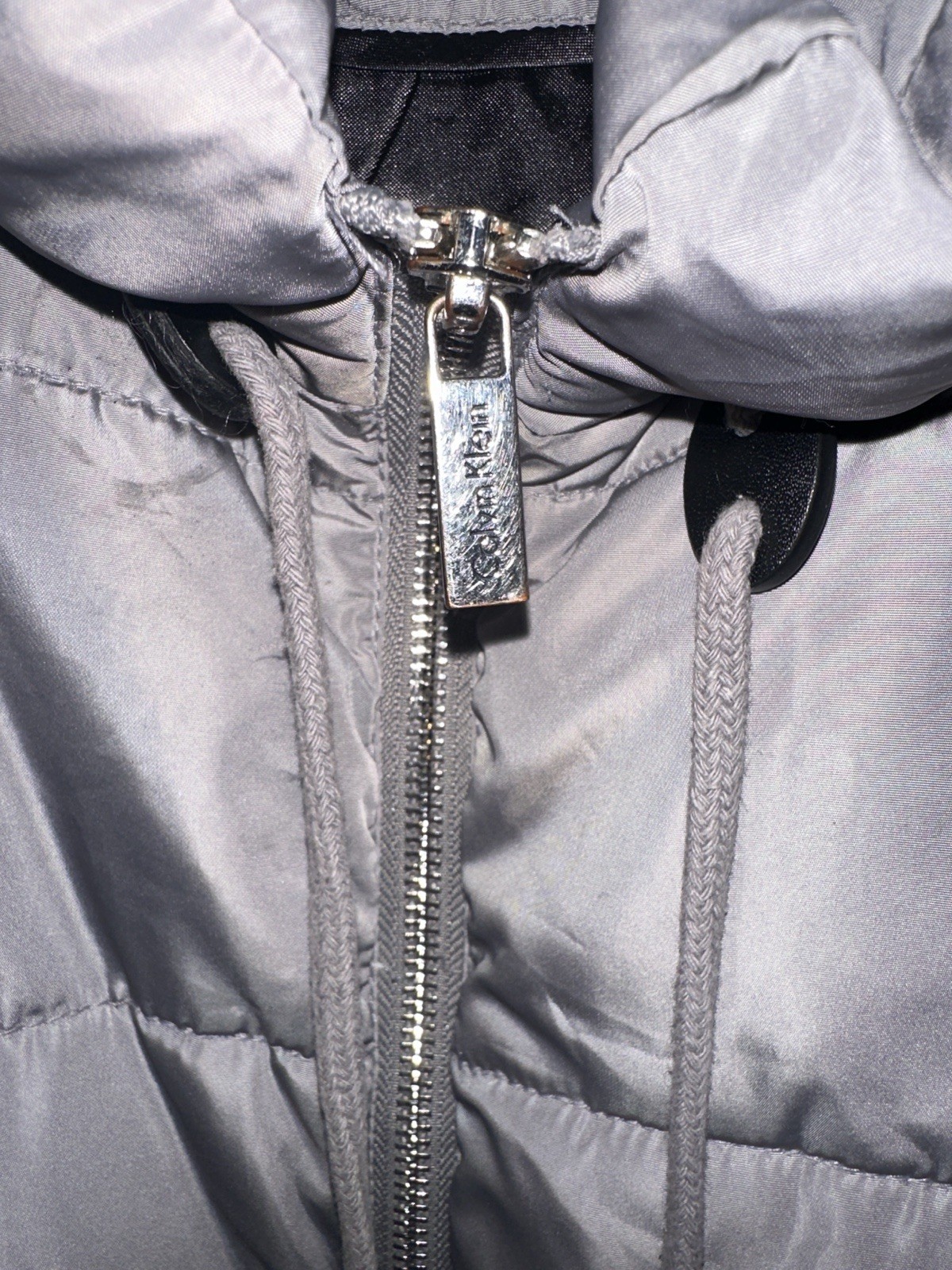 Calvin Klein Women's Full Zip Gray Puffer Knit Outerwear Vest Size 3X Warm Cozy