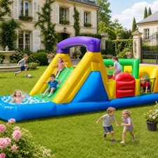 22FT Commercial PVC Inflatable Bounce House Obstacle Course Castle for 6 Kids